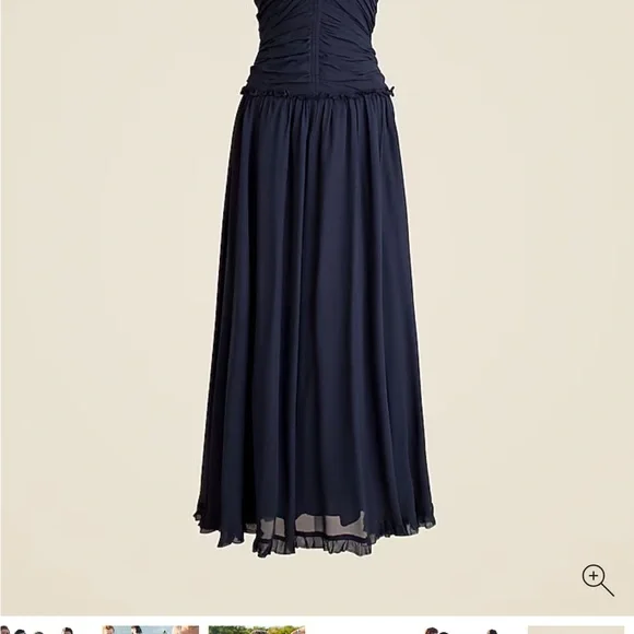 Collection ruched chiffon dress J Crew NWT - Picture 5 of 8
